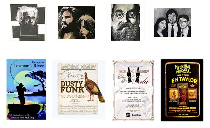 John McKillop creative portfolio — charcoal portraits, book covers, brand design